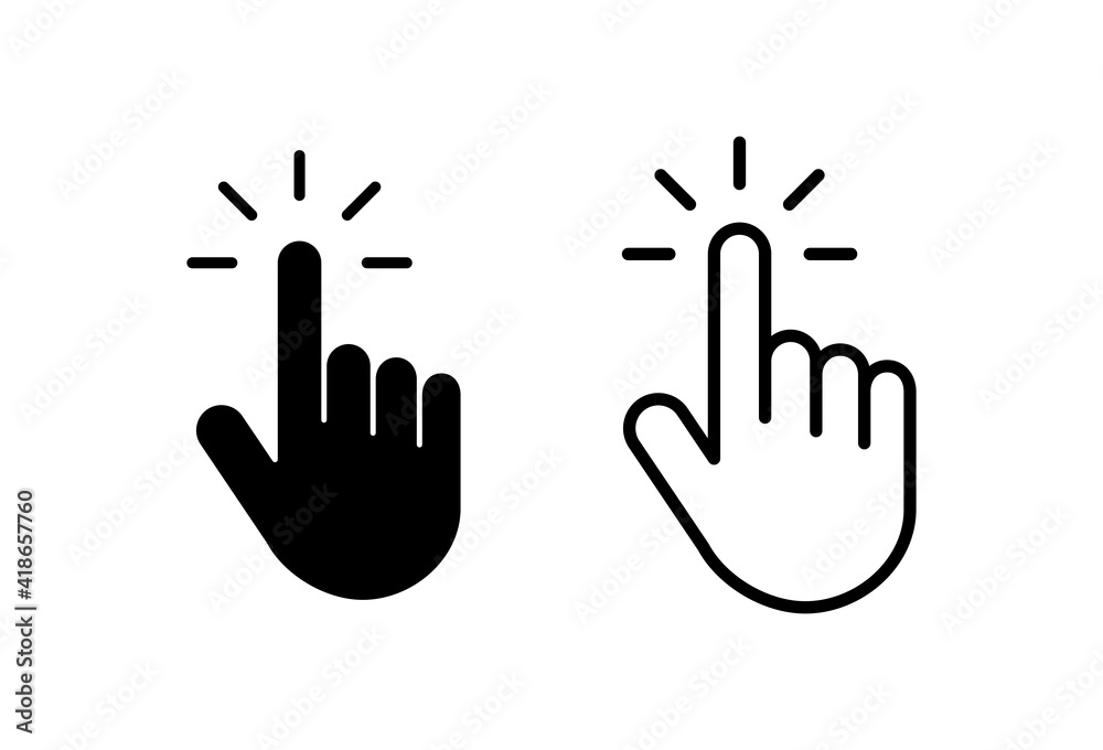Hand cursor icon set. cursor icon vector. hand cursor icon click Hand cursor icon set. cursor icon vector. hand cursor icon click
