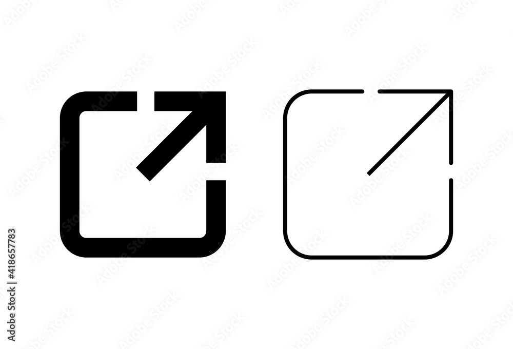 External link icon set. link icon vector. hyperlink symbol