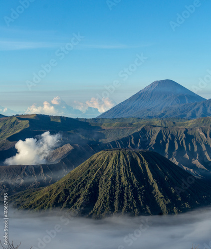Photography Blue sky in the bromo mountains