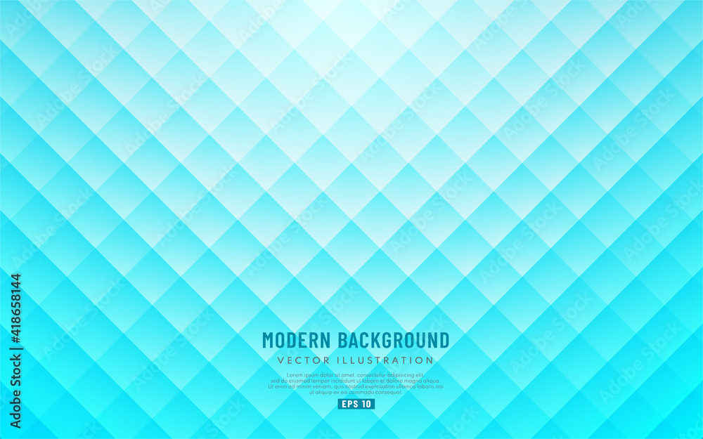 Abstract blue color square design pattern background with copy space ...