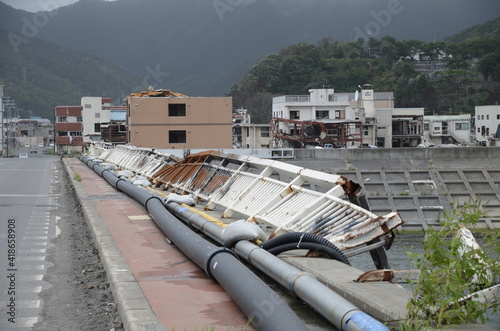 Obraz na płótnie 東日本大震災で被災した岩手県大槌町（2011年9月）