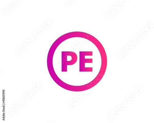 PE EP letter logo design vector template