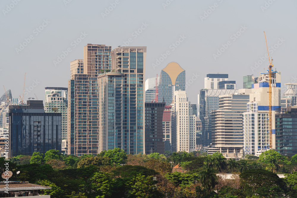 Modern buildings, business district in Bangkok city, Thailand
