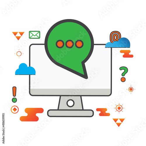 message illustration. computer illustration. Flat vector icon. can use for, icon design element,ui, web, mobile app.