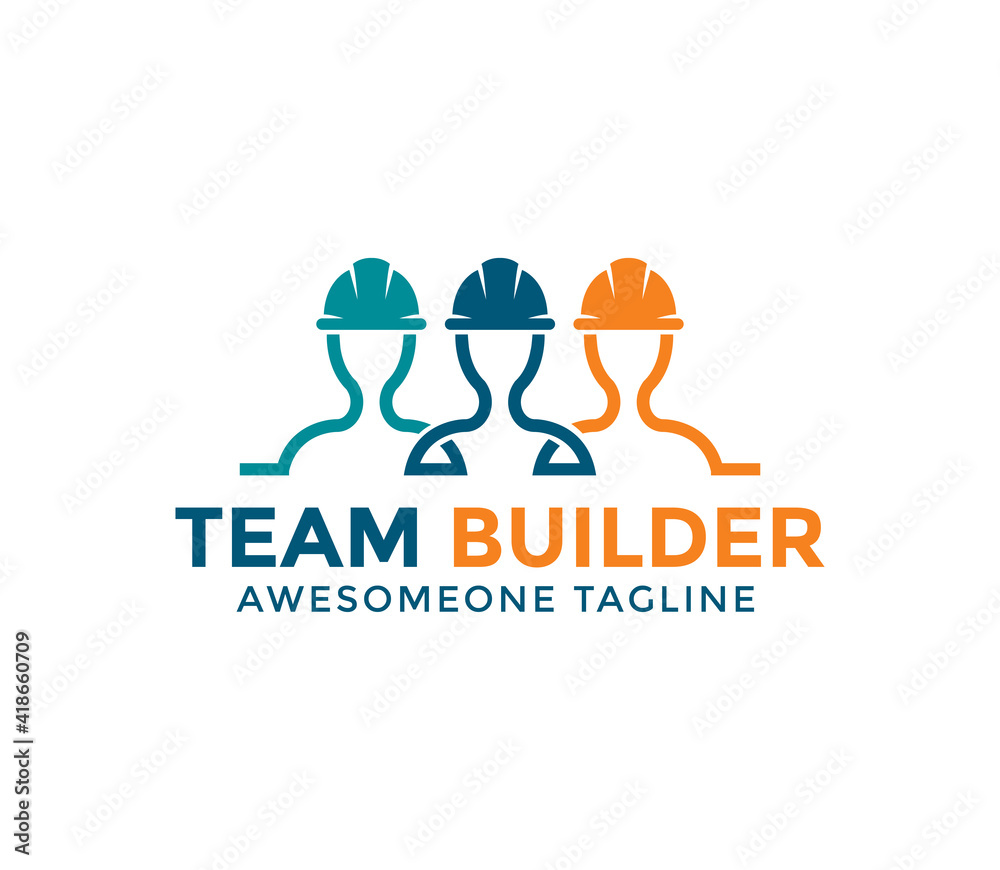 team builder logo design vector illustration team builder logo design vector illustration