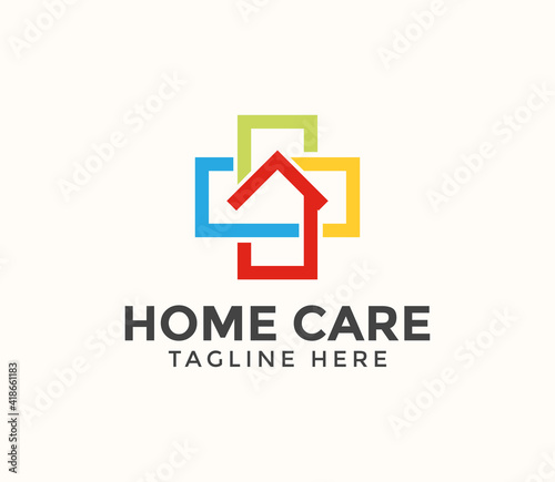 home care logo design vector illustration