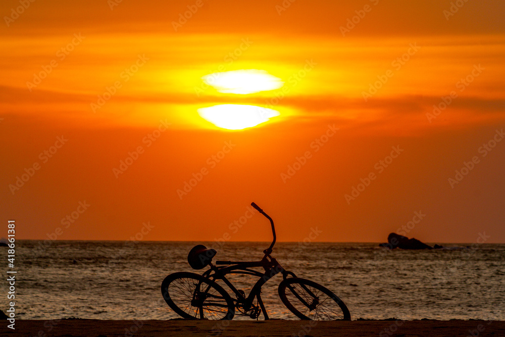 Fototapeta premium bike on the beach