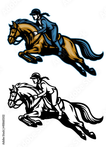 running equestrian horse mascot © bazzier