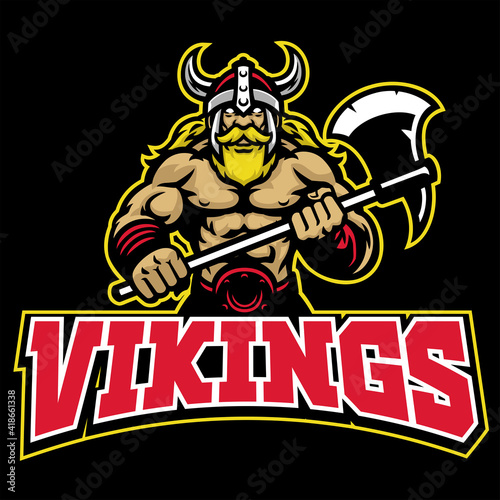 viking nordic warrior with big axe weapon