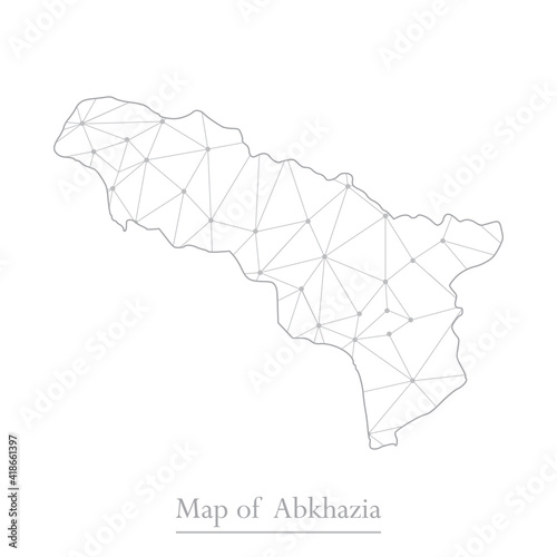 Vector map of Abkhazia with trendy triangles design polygonal abstract. Vector illustration eps 10.