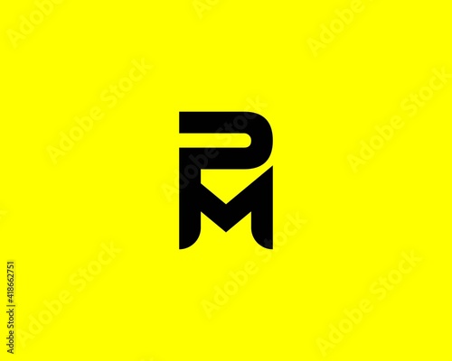 PM MP letter logo design vector template