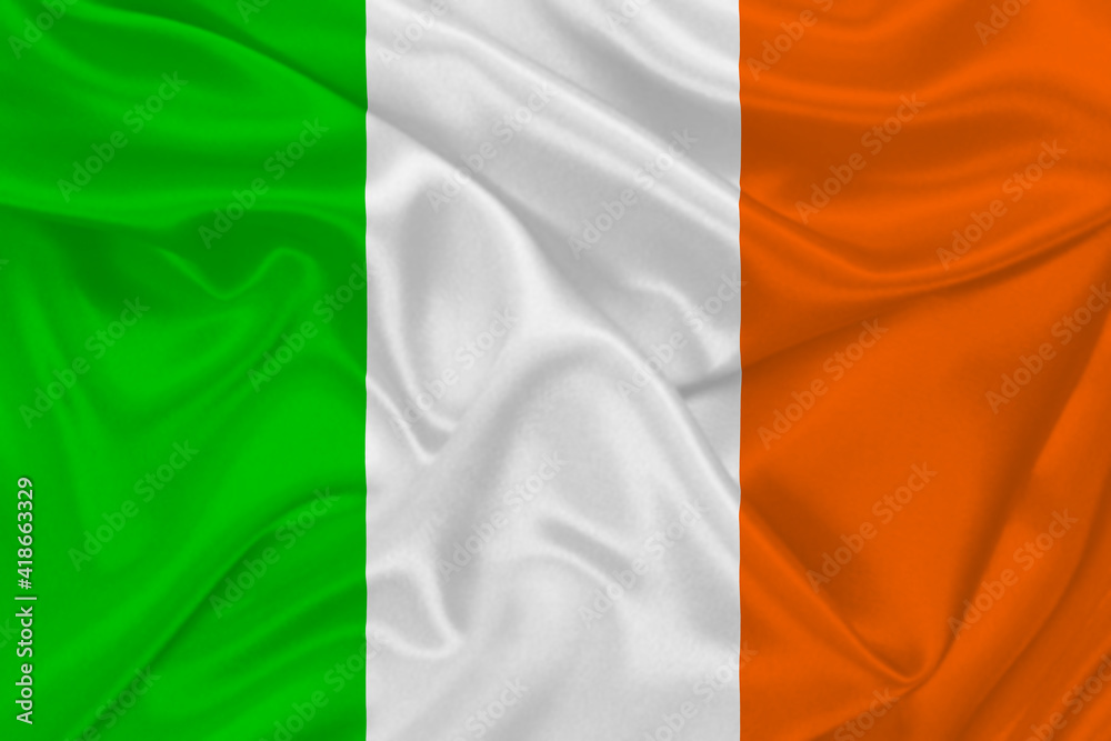 Fototapeta premium 3D Flag of Ireland on fabric
