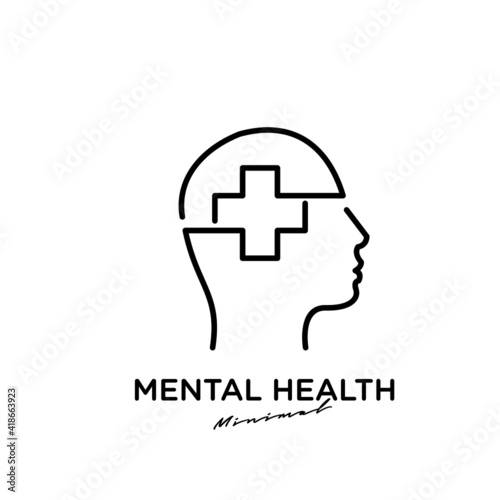 Mental health logo icon design with puzzle