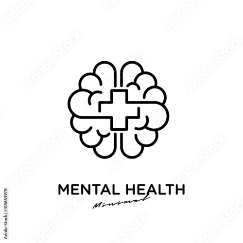 Mental health logo icon design with puzzle