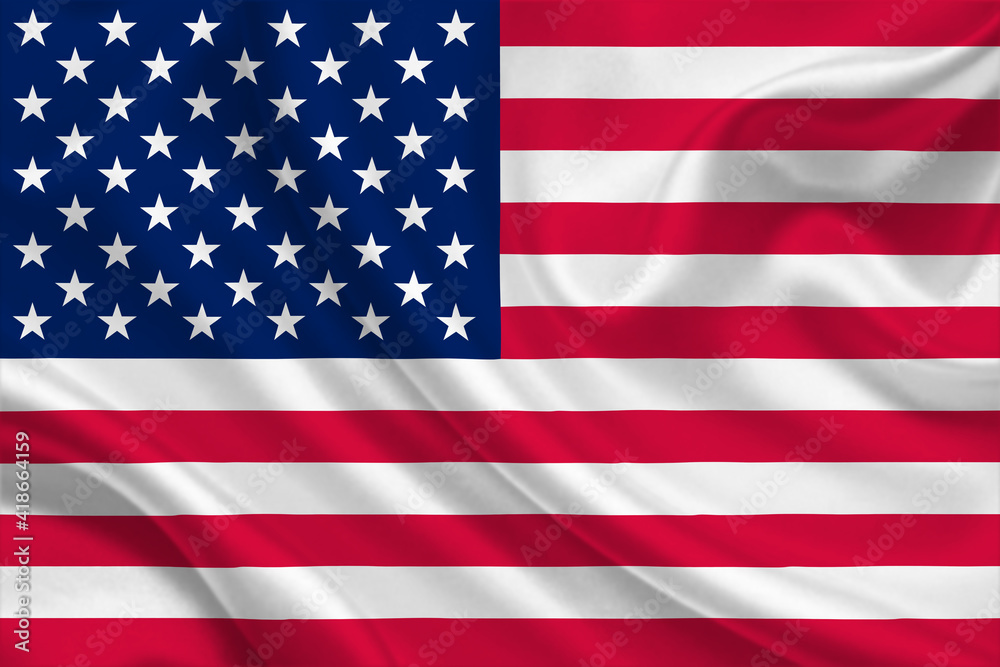 3D Flag of United States of America on fabric 3D Flag of United States of America on fabric