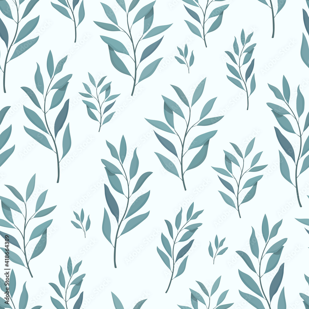Hand drawn soft floral seamless pattern background