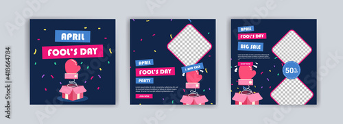 April fools day. April fools day party. April fool's day sale. Social media templates for april fools day.