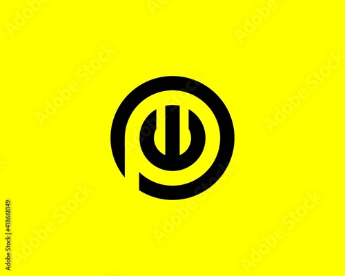 PW WP Letter logo design vector template