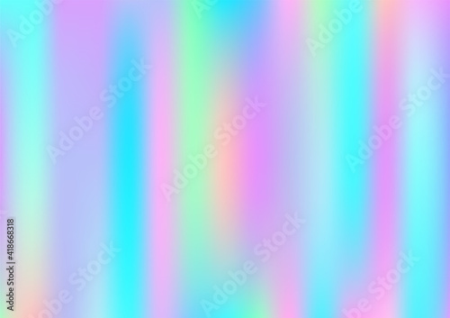 Holograph Trendy Banner. Fluorescent Holographic Dreamy Girlie