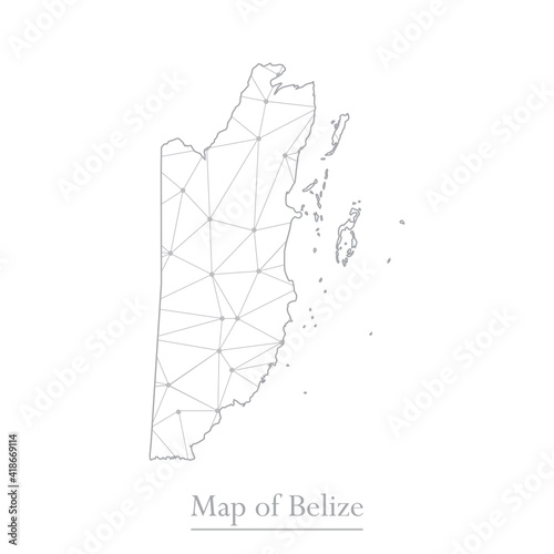 Vector map of Belize with trendy triangles design polygonal abstract. Vector illustration eps 10