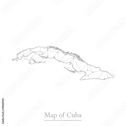 Vector map of Cuba with trendy triangles design polygonal abstract. Vector illustration eps 10
