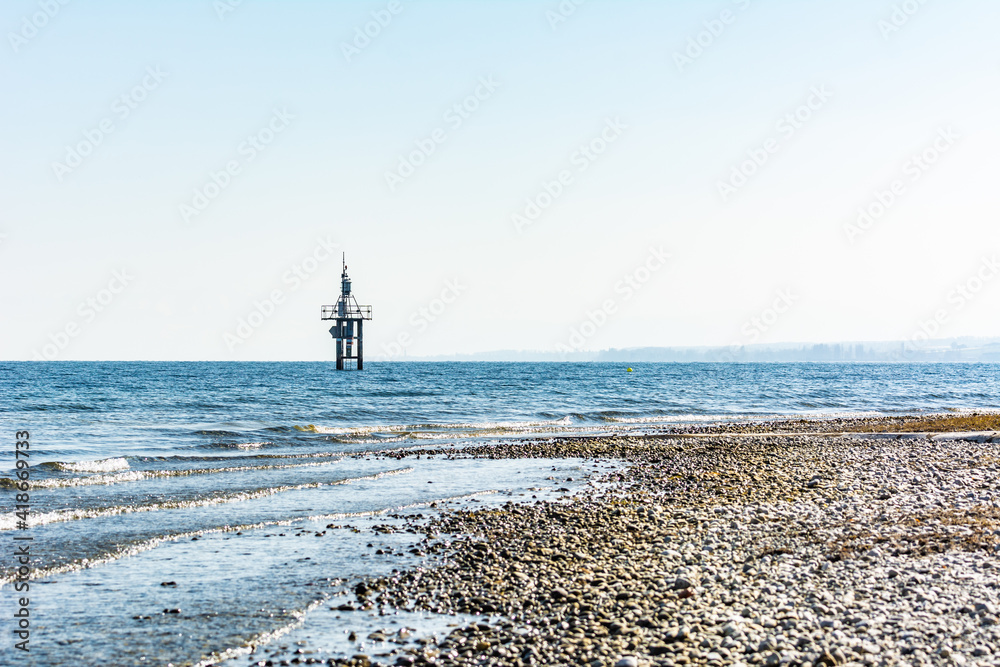 Lake Constance with blue water in late winter