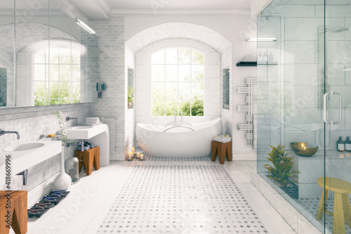 Traditional Style Bathroom After Renovation - 3d visualization