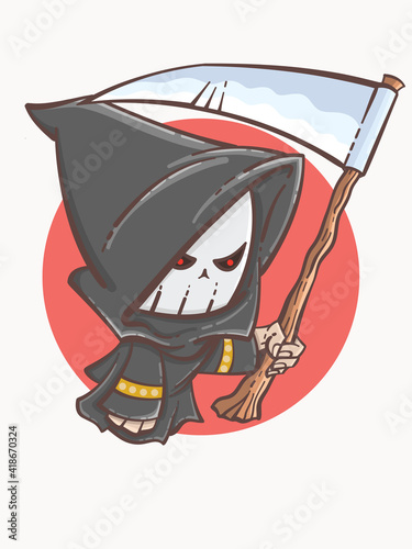 cute grim reaper cartoon character