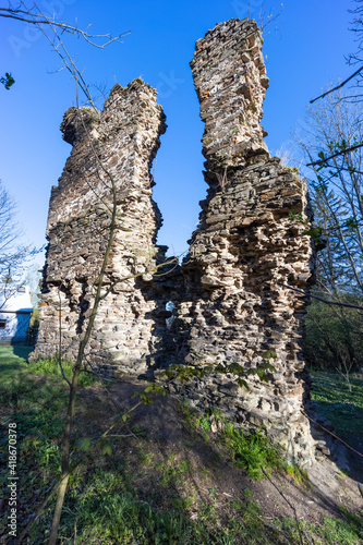 Chlum ruins from the 13th century near Zbysov, Central Bohemia, Czech Republic photo