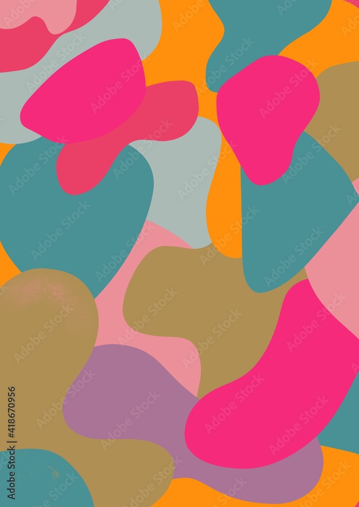 Abstract trendy bright illustration, in colorful geometric flat style. Good for cover, invitation, banner, placard, brochure, poster, card, flyer, textile, background.