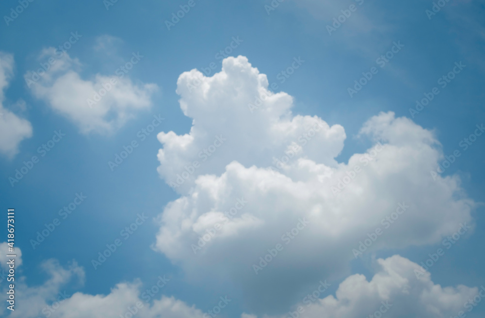 White clouds, bright blue sky in the evening. White clouds, bright blue sky in the evening.
