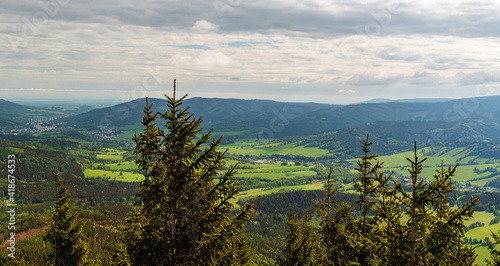 View from Tocnik hill in Jeseniky mountains in Czech republic photo