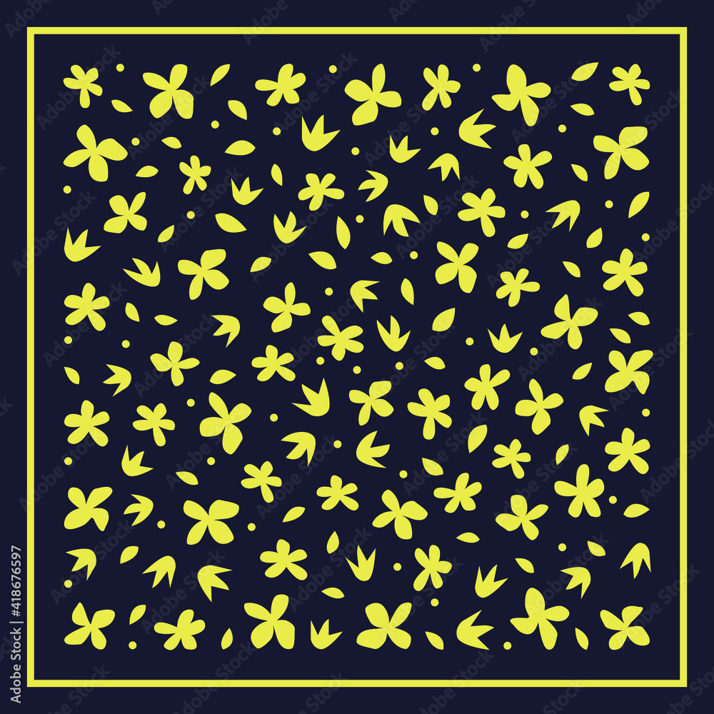 Golden flowers on a dark background. Art deco. Vector illustration. Golden flowers on a dark background. Art deco. Vector illustration.