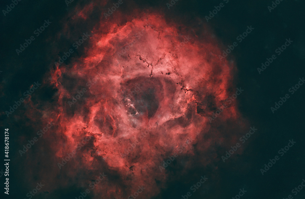 rosette nebula in the deep sky at night