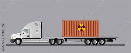 Modern American car with a semitrailer
