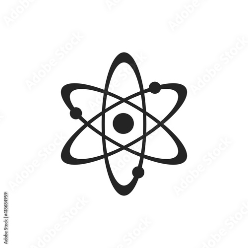 atom line icon. nuclear power symbol. science and quantum physics symbol