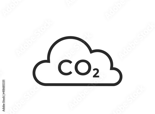 co2 emissions line icon. carbon dioxide pollution. ecology and environment symbol photo