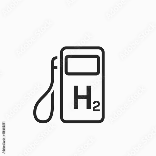 Hydrogen filling station line icon. environment, eco friendly and alternative energy symbol