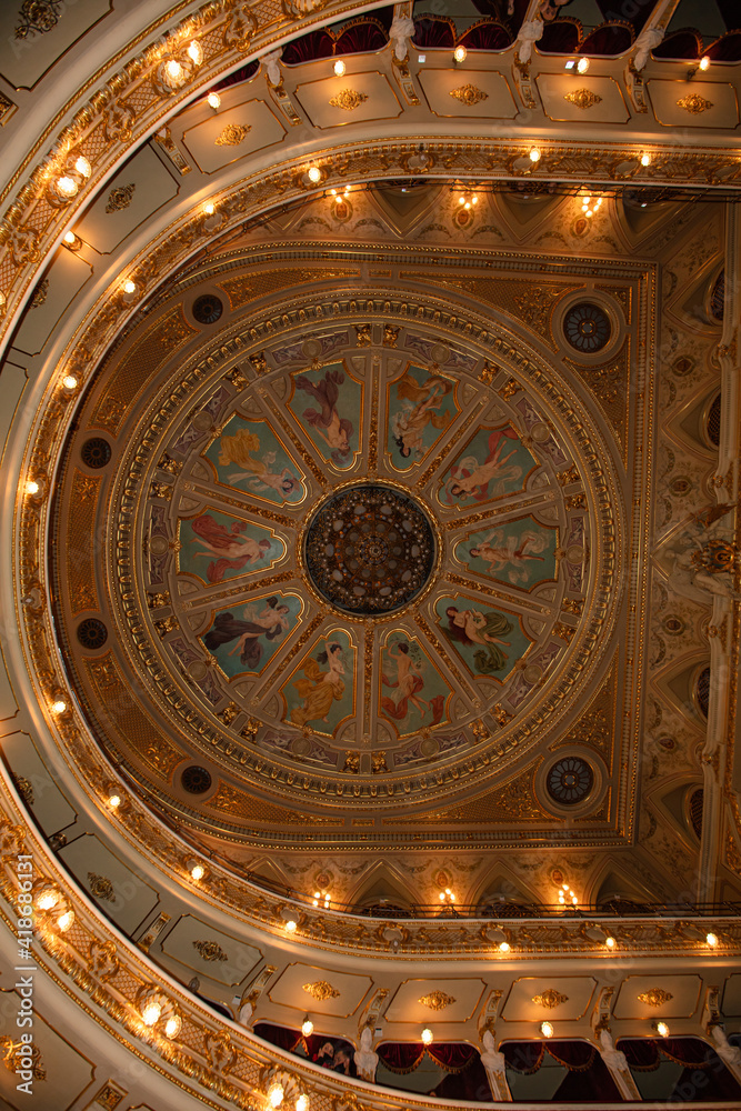 Lviv, Ukraine - March 6, 2021: Lviv opera house interior