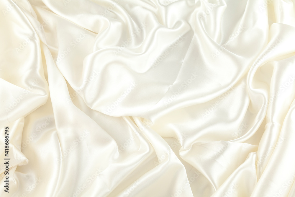 Fototapeta premium Background and texture; satin fabric with waves.