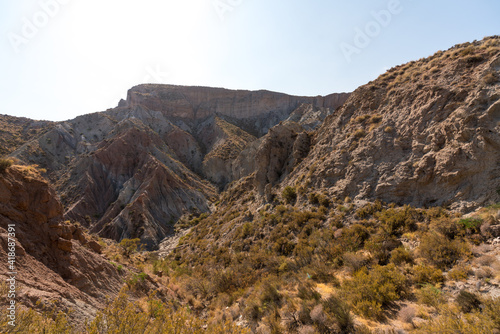 mountainous and eroded landscape in southern Spain
