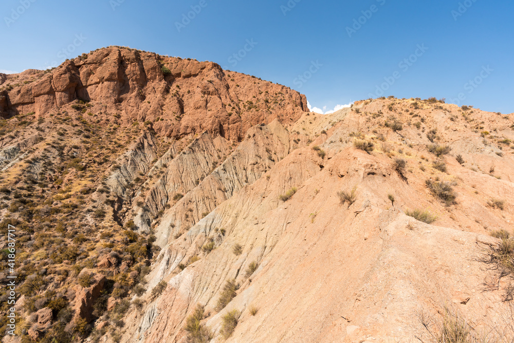 mountainous and eroded landscape in southern Spain