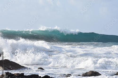 Watching the waves from the cliff