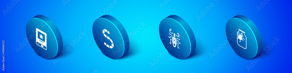 Set Isometric Book about insect, Beetle deer, Spider jar and Worm icon. Vector. Set Isometric Book about insect, Beetle deer, Spider jar and Worm icon. Vector.