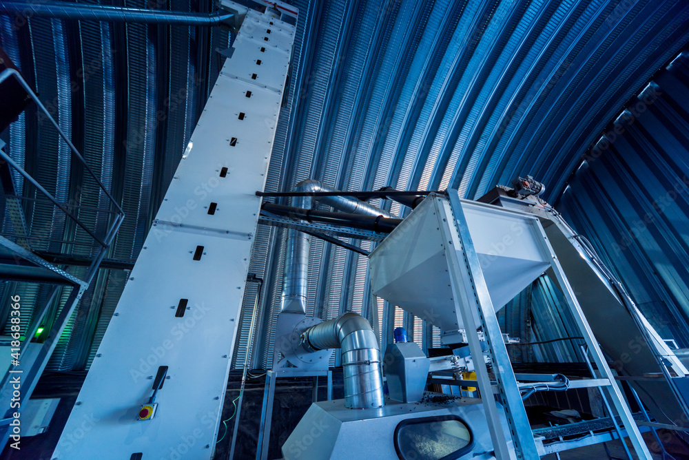 Naklejka premium Modern equipment for peeling and roasting sunflower seeds