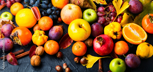 Fresh seasonal autumn fruit