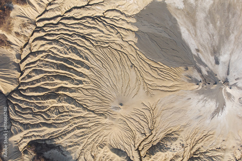 Aerial  View Over Active Mud Volcanoes, Muddy Volcanoes Reservation. Buzau - Romania