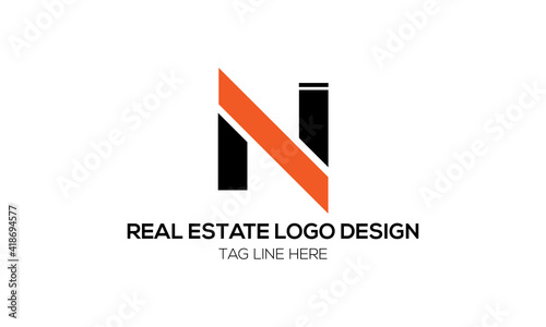 business N real estate logo design. Free Download business N real estate logo design. - GFXLoad