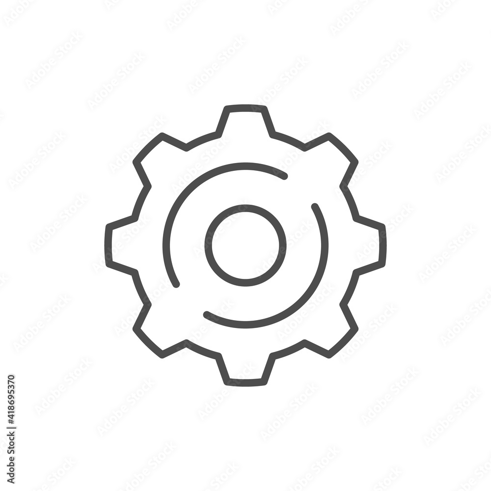 Cogwheel line icon or mechanical concept Cogwheel line icon or mechanical concept