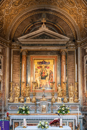 Altar decoration of catholic church in Italy